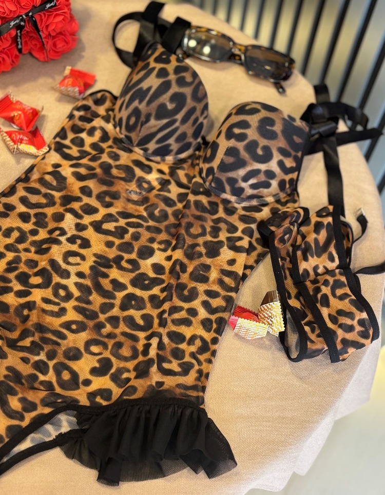 Ayar Askılı Tül Transparan Jartiyerli Bodysuit