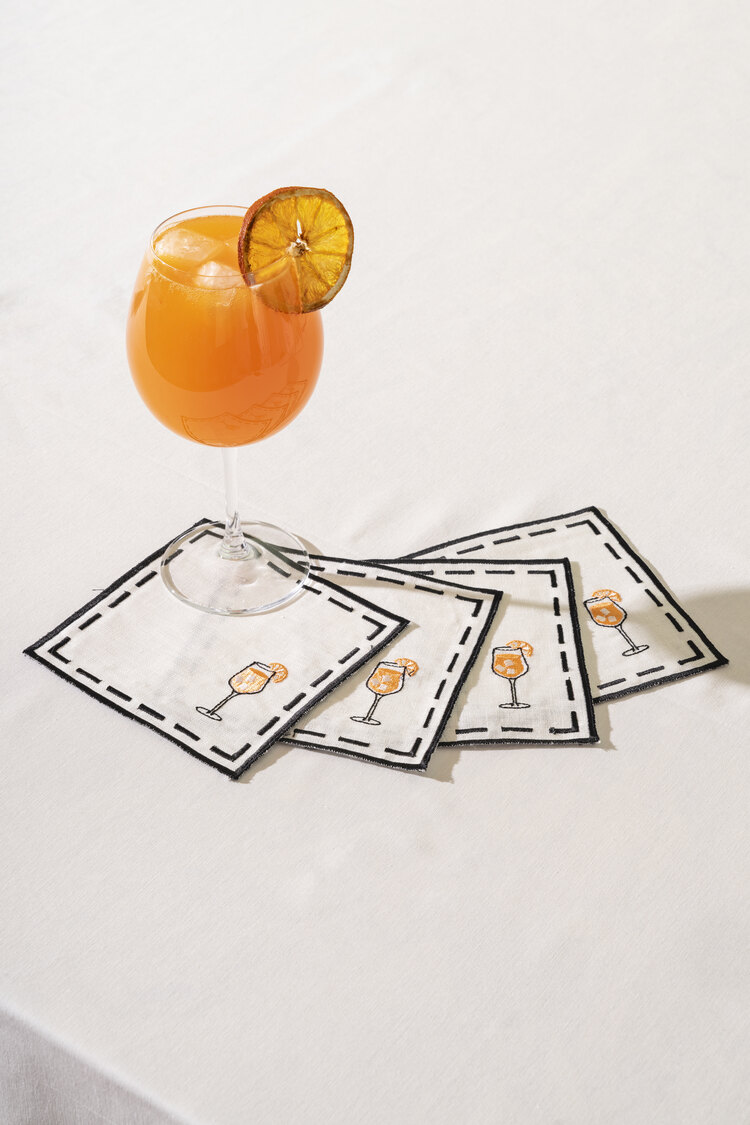 The Cocktail Club Aperol Spritz 4’Lü Kokteyl Peçete Takımı