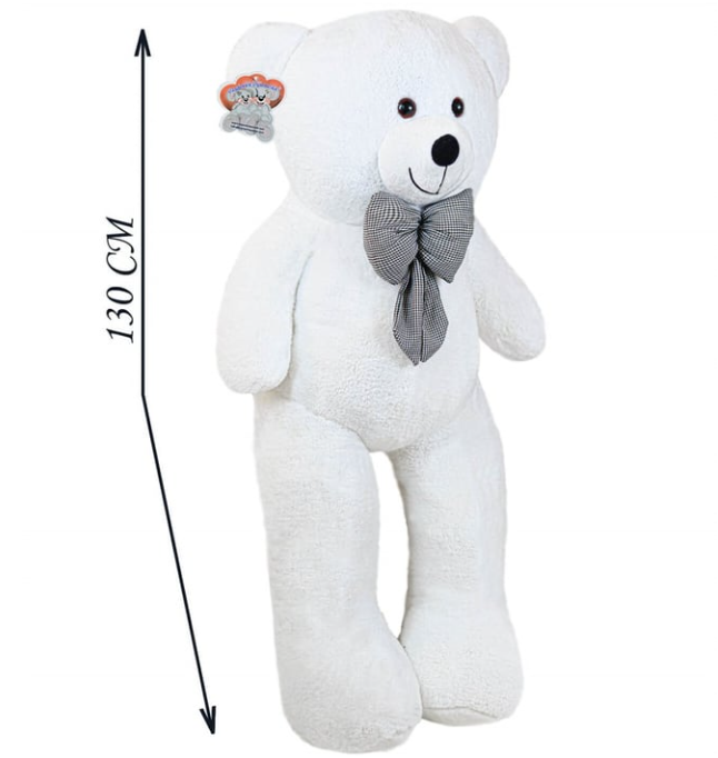 130 CM BEYAZ PAPYONLU DEV PELUŞ AYICIK