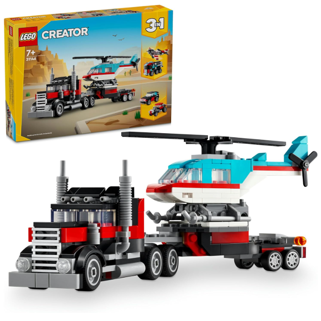 LEGO Creator 3’ü 1 Arada Helikopterli Açık Kasa Kamyon 31146