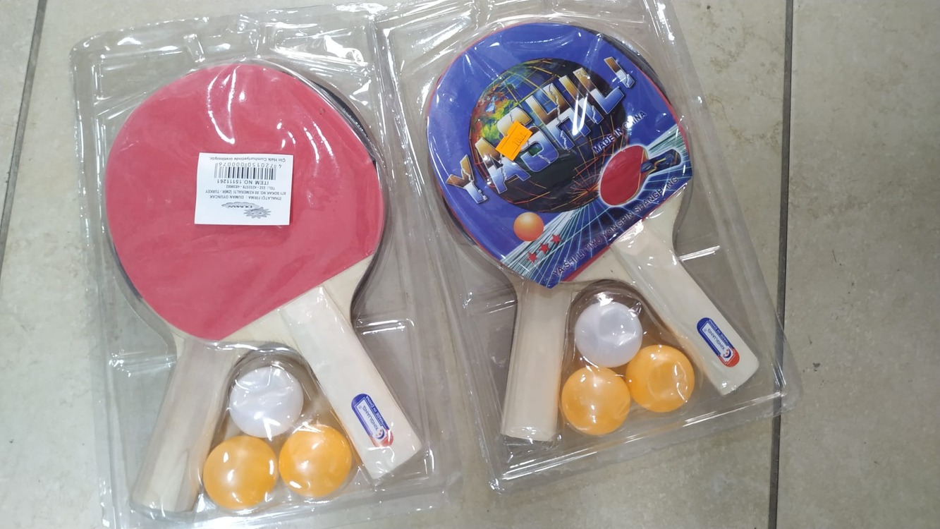 MASA TENİSİ RAKET ÇİFT + 3 TOP (ÇİFT TARAFLI RAKET)