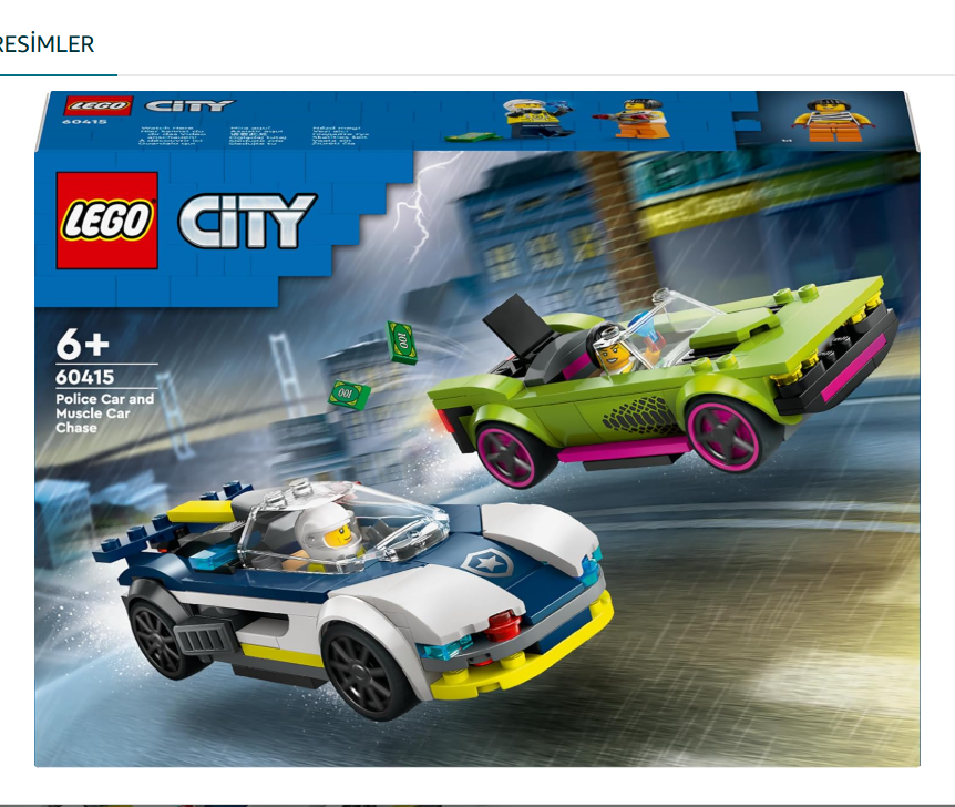 LEGO City Polis Arabası ve Spor Araba Takibi 60415  (213 Parça)
