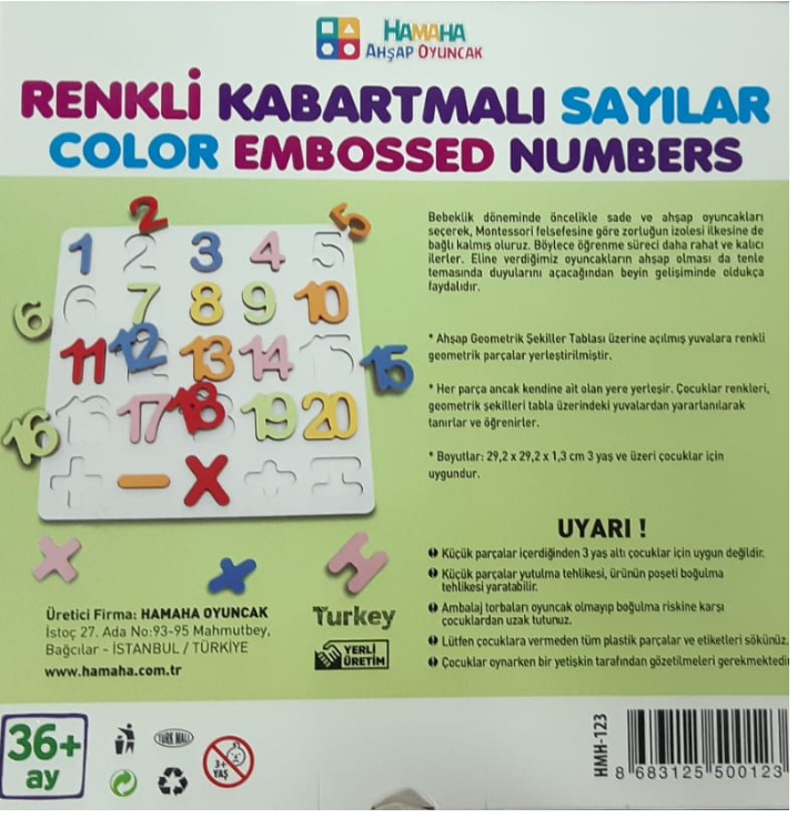 KABARTMALI AHŞAP RAKAM 30x30 cm