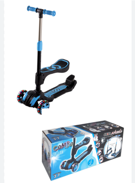 IŞIKLI KATLANIR OTURAKLI SCOOTER MAVİ