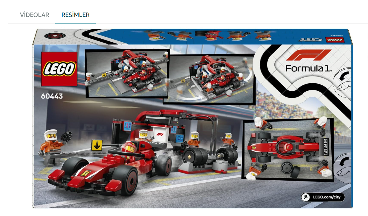 LEGO City Ferrari Arabalı F1 Pit Stop ve Pit Ekibi 60443 - 322 PARÇA