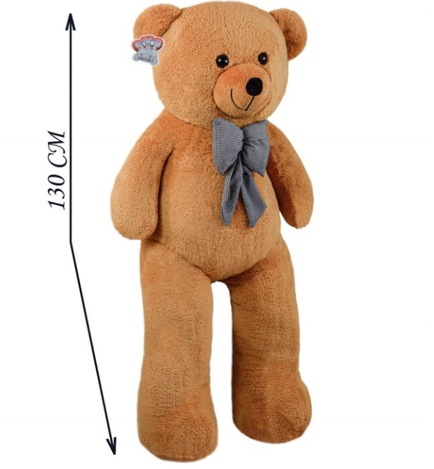 130 CM KAHVE PAPYONLU DEV PELUŞ AYICIK