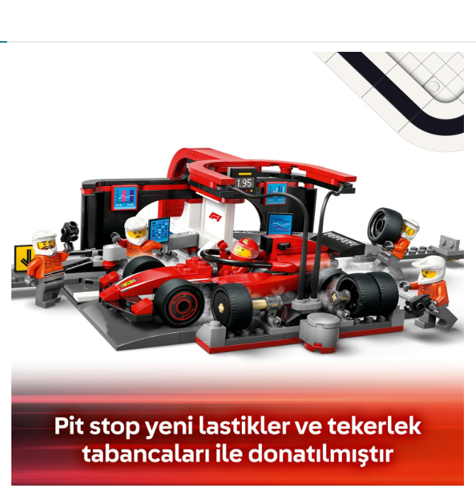 LEGO City Ferrari Arabalı F1 Pit Stop ve Pit Ekibi 60443 - 322 PARÇA