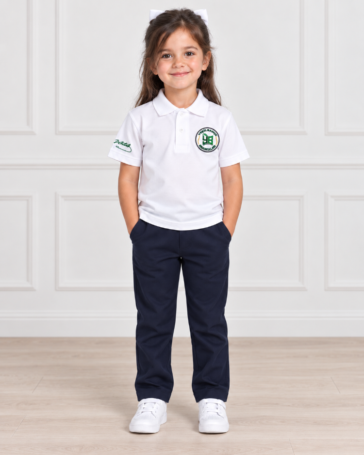 Yeşil Bahçe Anaokulu Logolu Beyaz Polo Yaka Tişört - 2'li Paket