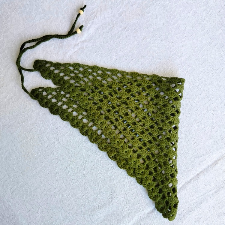 Yeşil İstiridye Örme Bandana