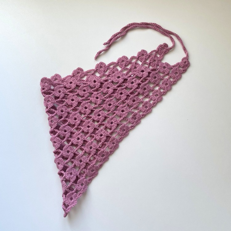Lila Çiçekli Bandana