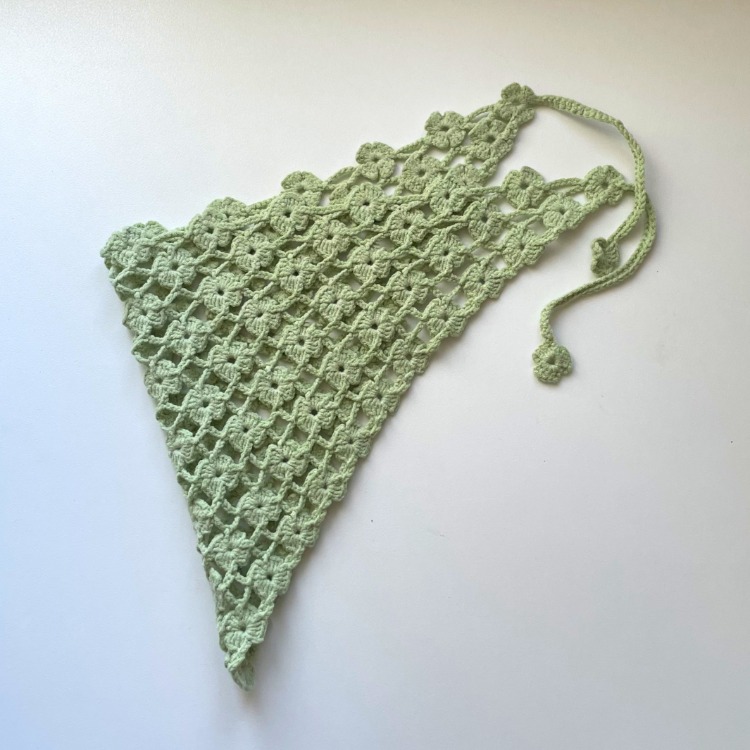 Yeşil Çiçekli Bandana