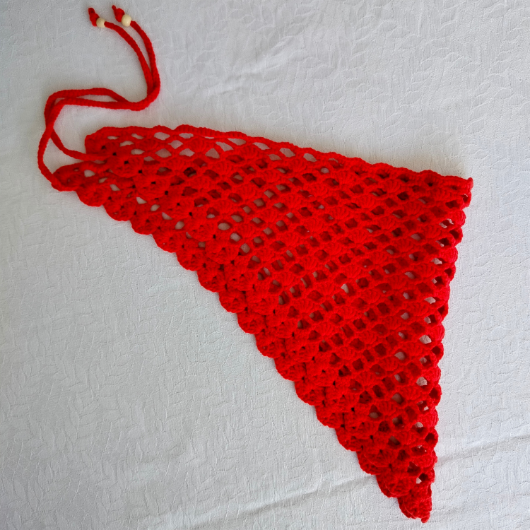 Kırmızı İstiridye Örme Bandana