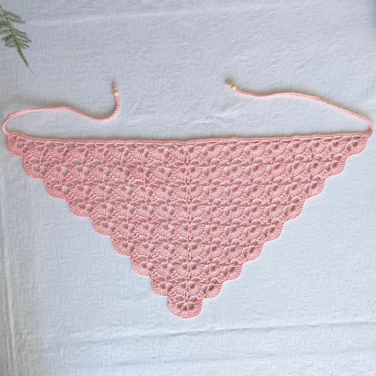 Pembe Yelpaze Örme Bandana