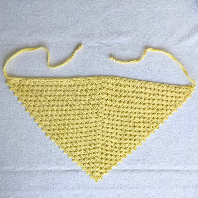 Sarı Kesme Şeker Örme Bandana