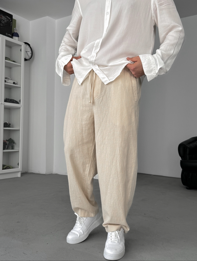Krem Keten Pantolon