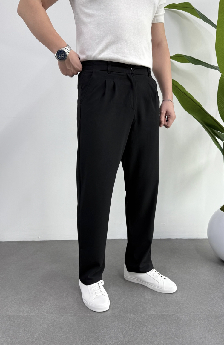 Siyah Renk Baggy Kumaş Pantolon