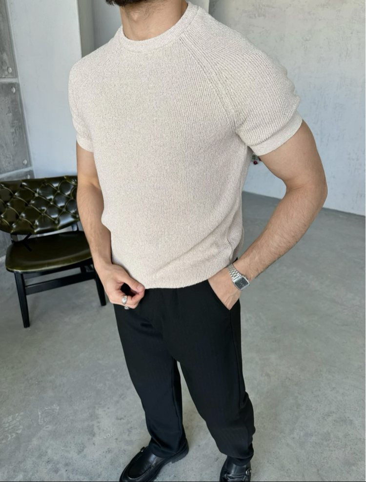 Krem Renk Triko Tshirt