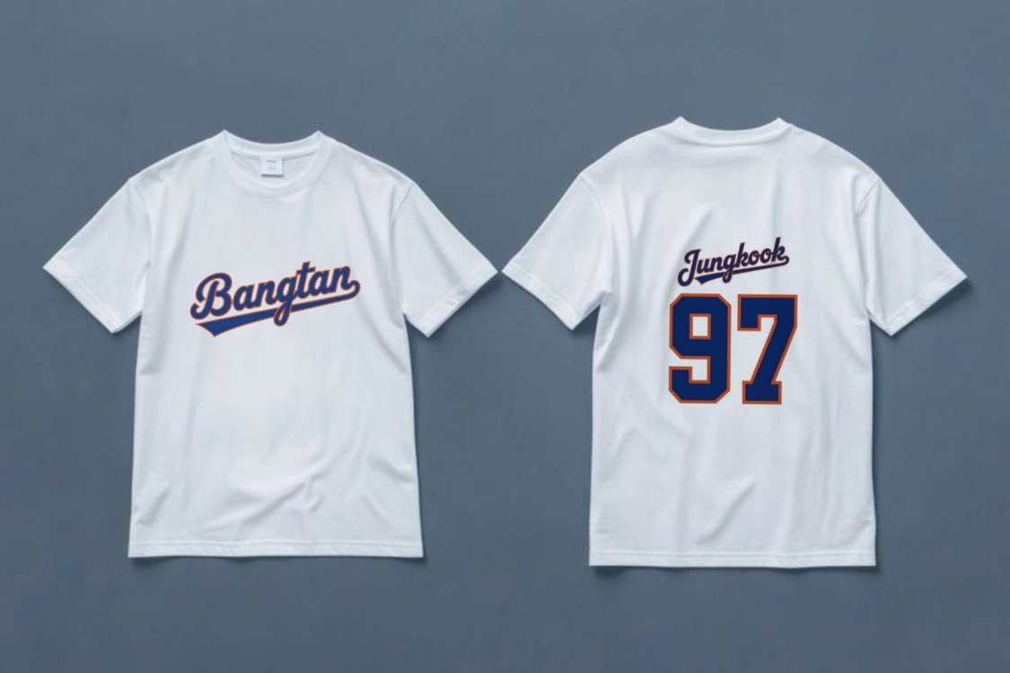 Bangtan Jungkook Baseball Fanmade Merch Tişört
