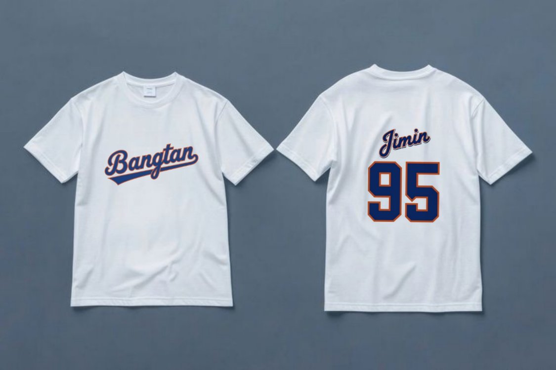 Bangtan Jimin Baseball Fanmade Merch Tişört