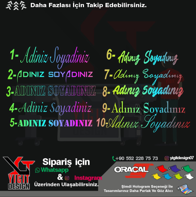 Kişiye Özel İsim Soy İsim Sticker