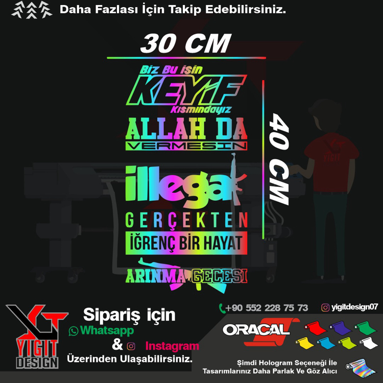 Araba Arka Cam Sticker Paketi