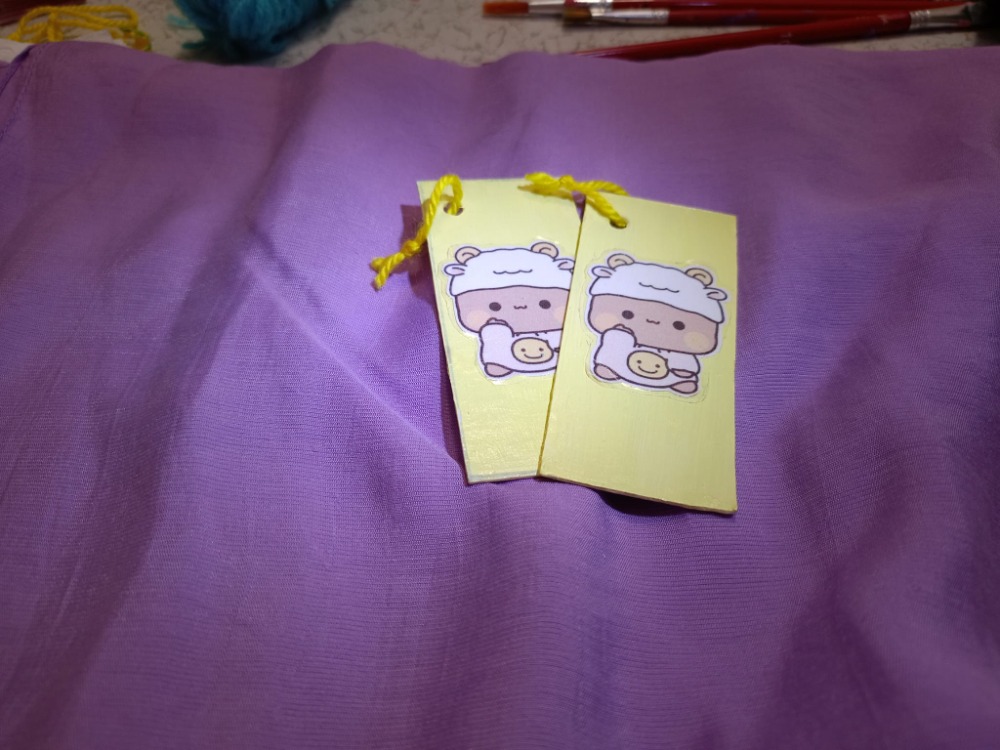Ayıcıklı pastel Sarı kitap ayracı