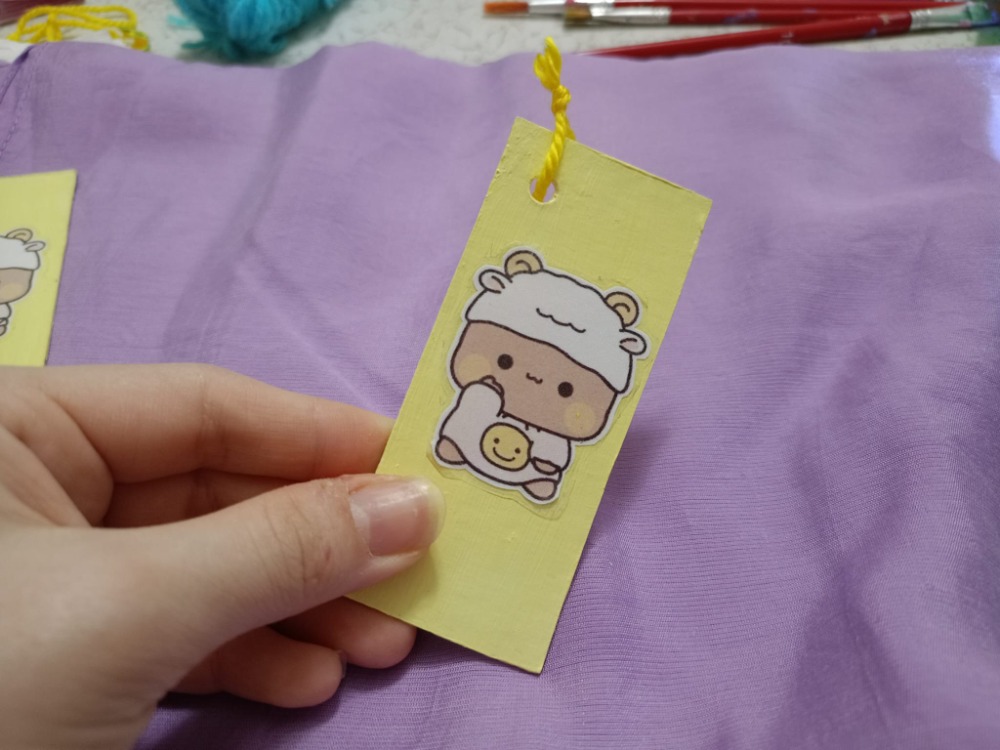 Ayıcıklı pastel Sarı kitap ayracı