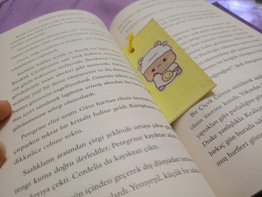 Ayıcıklı pastel Sarı kitap ayracı