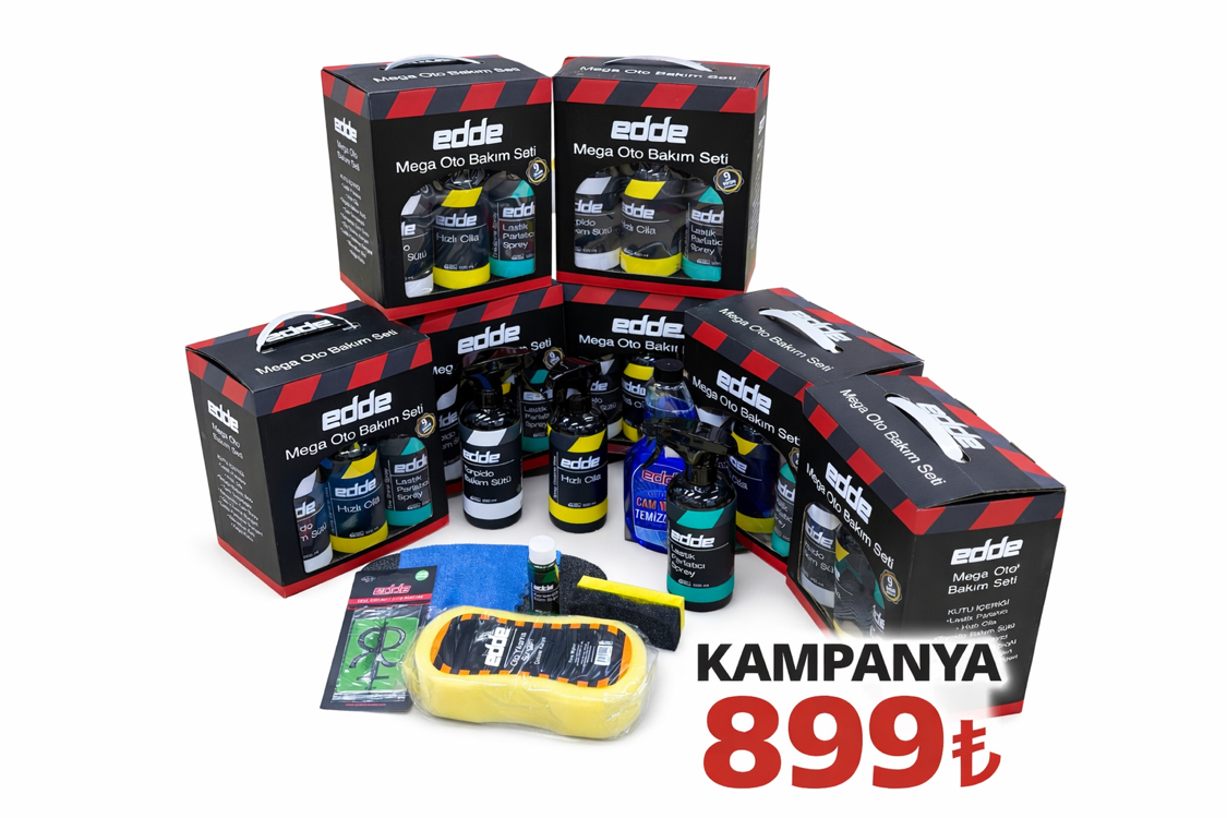 EDDE Mega Oto Bakım Seti – 9 Parça Full Set ✨