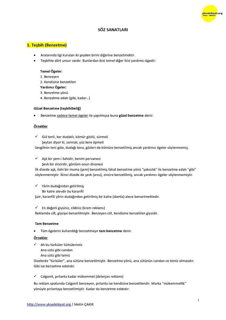 Edebi Sanatlar