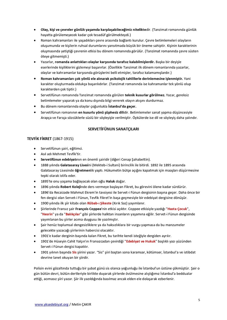 Servetifünun Edebiyatı