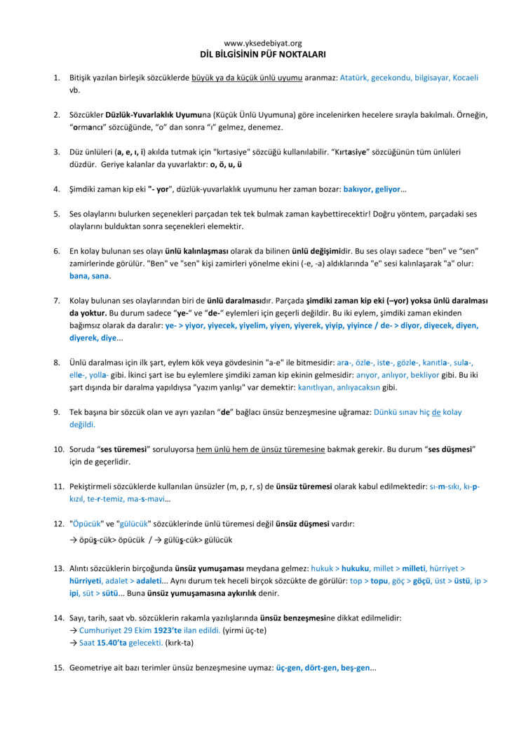Dil Bilgisinin Püf Noktaları