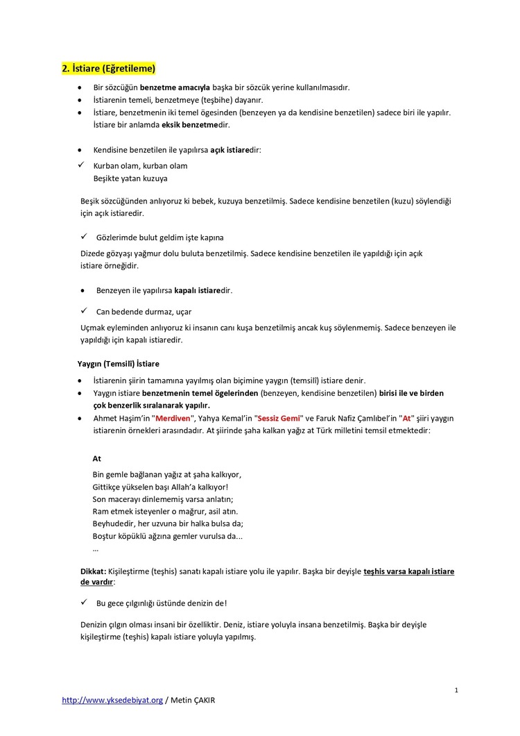 Edebi Sanatlar
