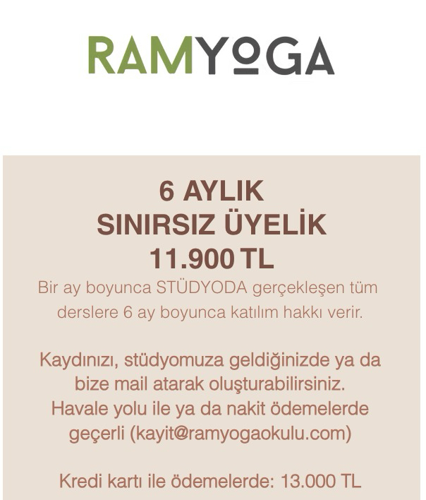 6 aylık sınırsız üyelik