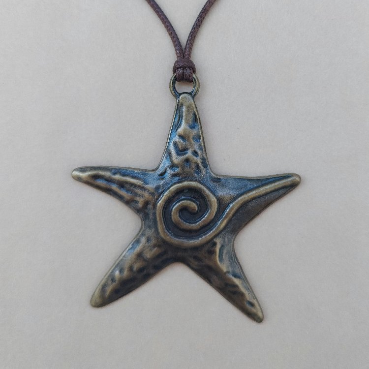 Antik Yıldız Spiral Kolye