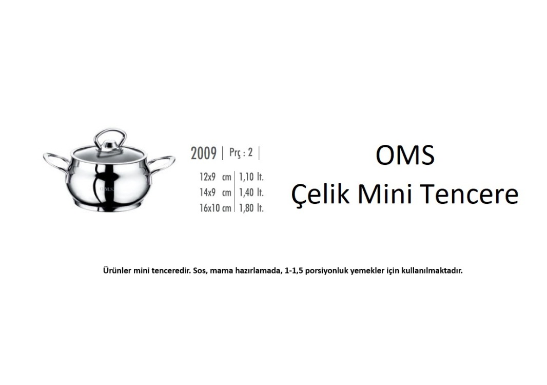 OMS 3'lü Mini Tencere Seti (Küre-Derin)