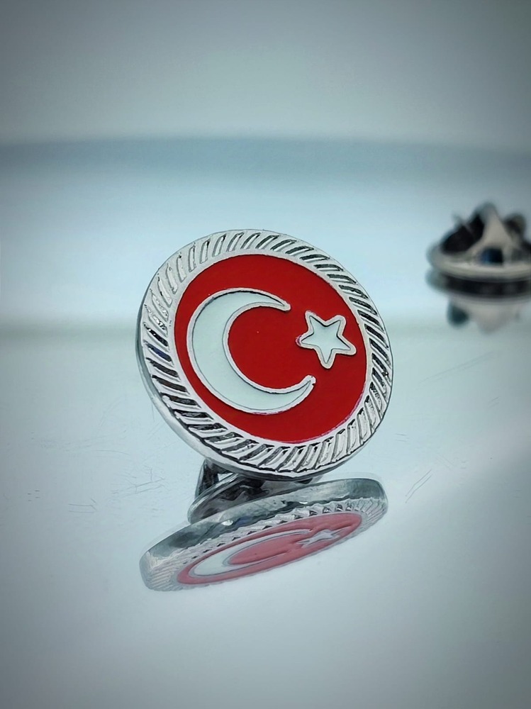 Türk Bayrağı Fasetli Yaka Rozeti