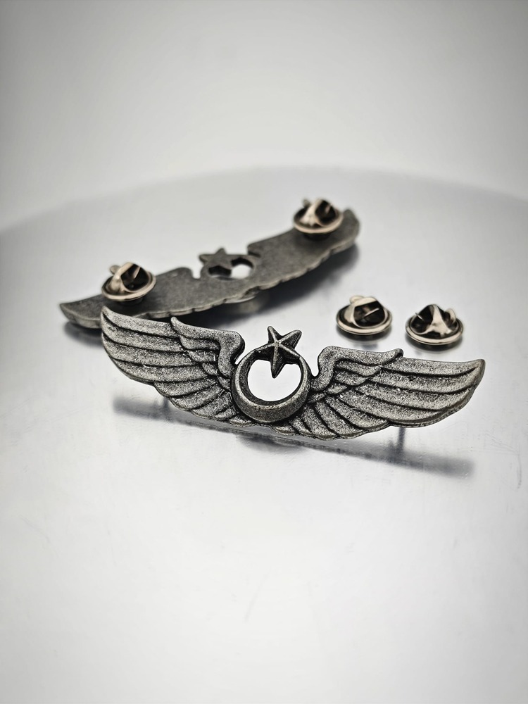 Hava Kuvvetleri Pilot Bröve Rozet Antik Gümüş 7.5cm