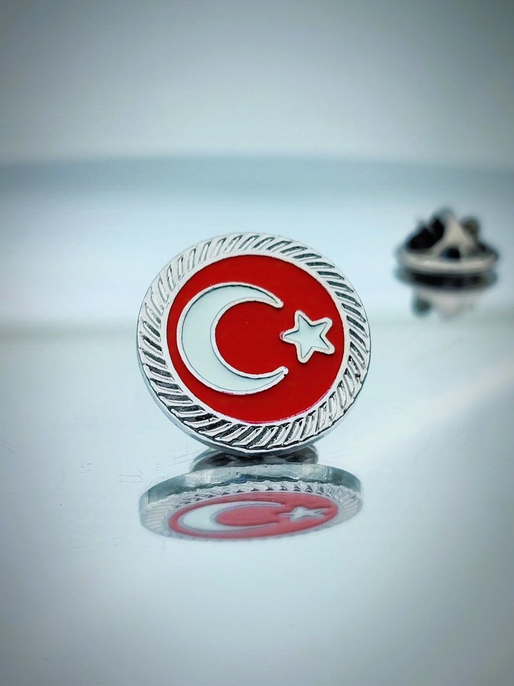 Türk Bayrağı Fasetli Yaka Rozeti