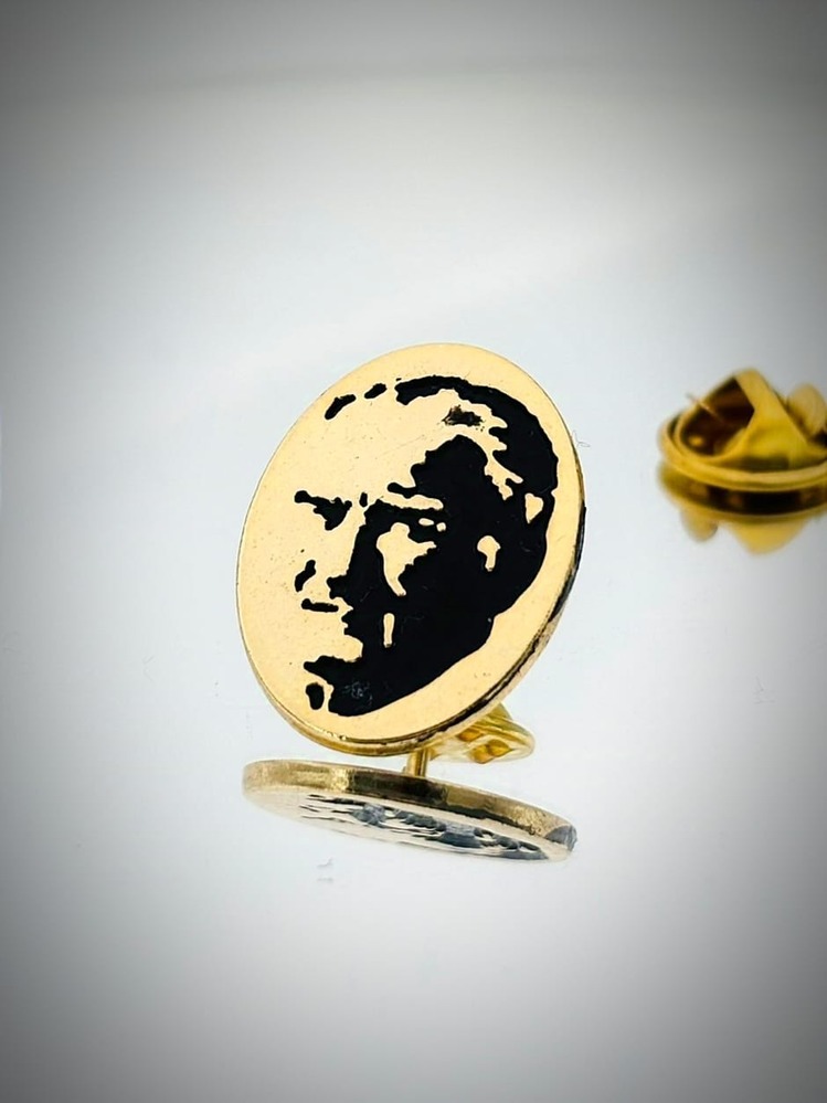Atatürk Altın Kaplama Döküm Yaka Rozeti
