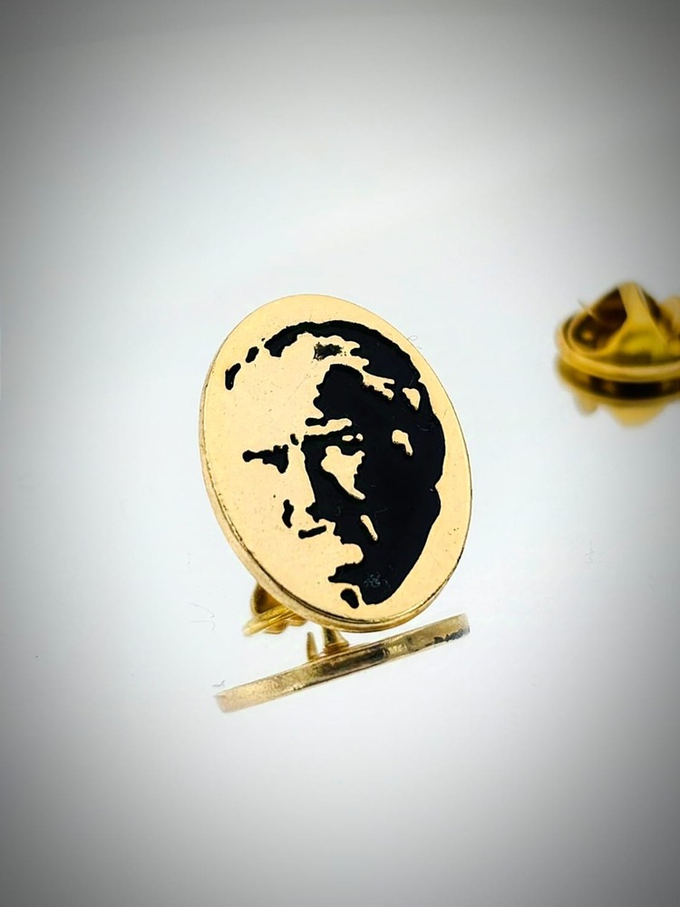 Atatürk Altın Kaplama Döküm Yaka Rozeti