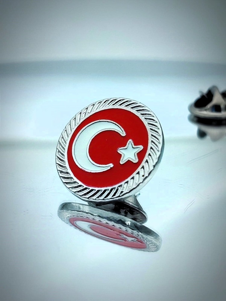 Türk Bayrağı Fasetli Yaka Rozeti