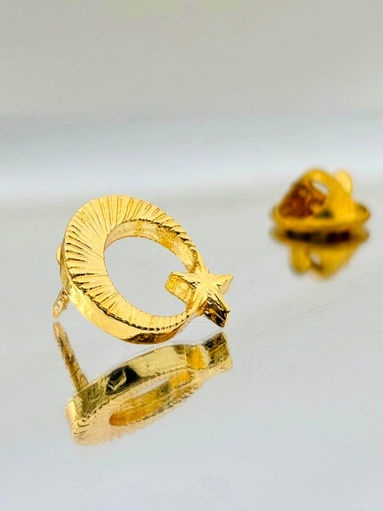 Ay Yıldız Gold Kaplama Yaka Rozeti
