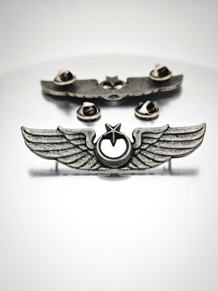 Hava Kuvvetleri Pilot Bröve Rozet Antik Gümüş 7.5cm