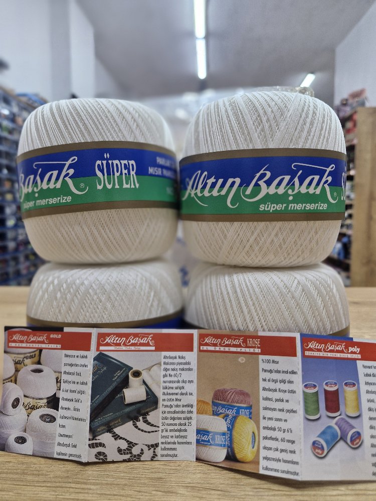 Altın Başak Süper Merserize 4 Adet Dantel İpliği - 70 No Krem (100 gr)