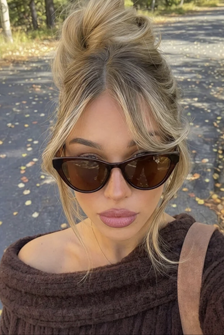 Kahverengi cat eye güneş gözlüğü
