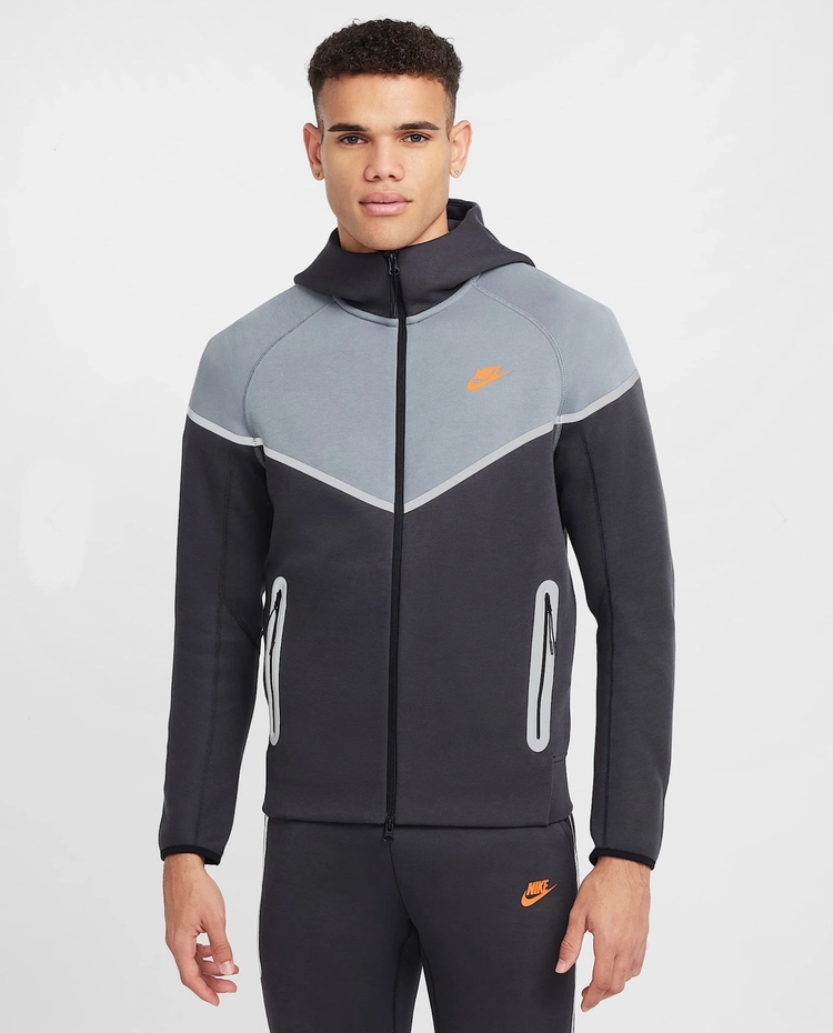 Nike Tech Fleece Reflective Essentials+ Hoodie - Anthracite/Safety/Orange