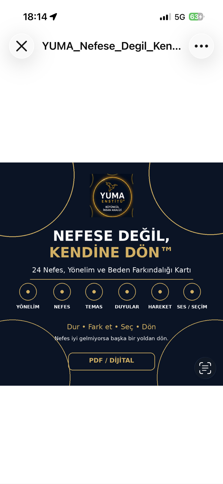Nefese Değil, Kendine Dön™ – 24 Nefes, Yönelim ve Beden Farkındalığı Kartı