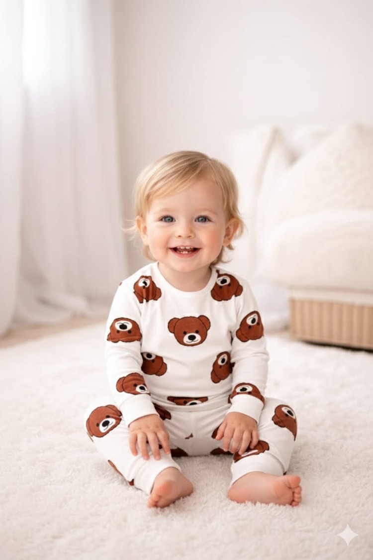 Ayıcık Desenli Pijama Takımi