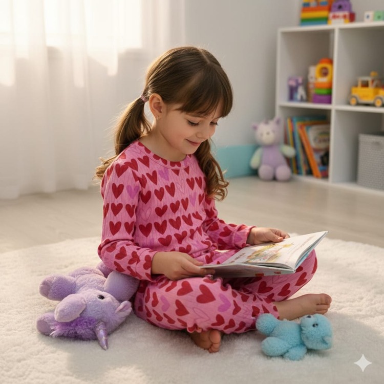 Kalp Desenli Pijama Takımi
